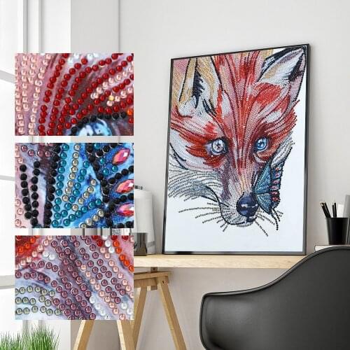 5D DIY Special Shaped Diamond Painting Wolf and Butterfly Cross Stitch Mosaic Craft Kits Diamond Embroidery Painting Home Decor