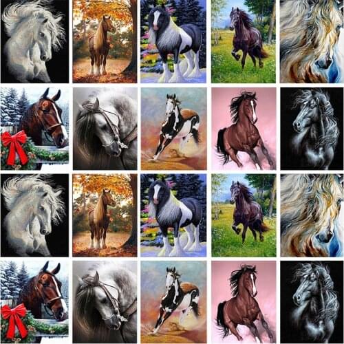FULL Square Mosaic Pattern 5D DIY Diamond art Embroidery home decoration Horse diamond painting cross stitch New Year gift