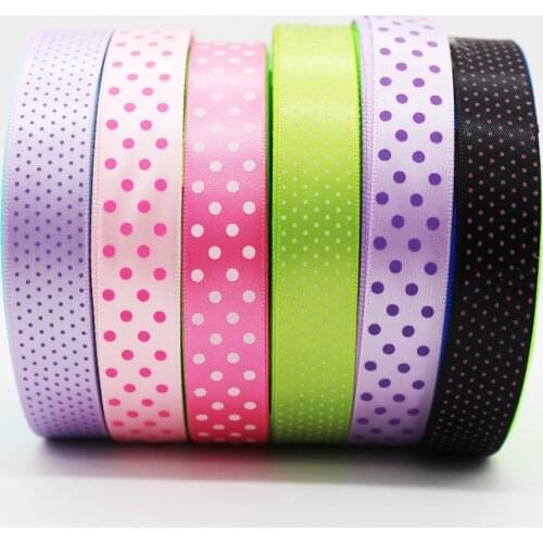 7 Dots 16 MM Satin Printed Polka Ribbon Wedding Decoration DIY Tape Gift Handmade Bow Hair Accessories