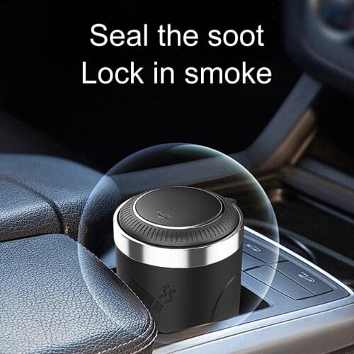 Car Ashtray with Lid Portable Car Cigarette Ashtray with Blue LED Light