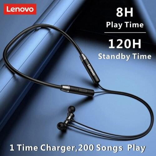 Lenovo HE05 Wireless Sports Bluetooth Headset Neck Hanging Binaural Waterproof and Sweatproof Active Noise Reduction Earphones