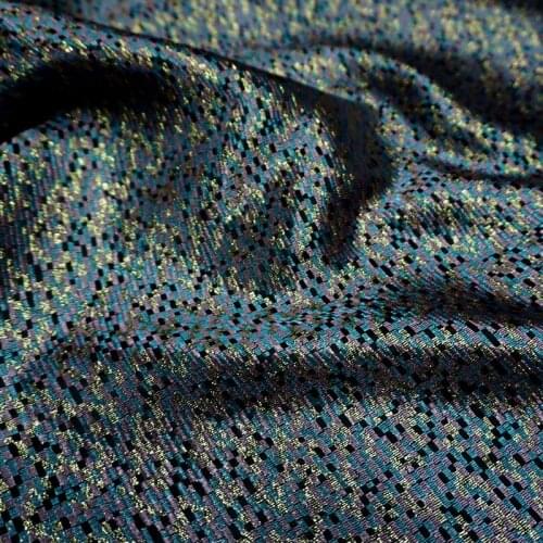 CF1123 Gold Thread Mixed - colored Small Square Speckled Jacquard Silk Satin Fabric Cheongsam Costume Han Clothing DIY Materials