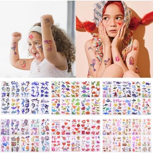 Children Cute Cartoon Animal unicornTemporary Tattoo Stickers Baby Shower Kids Body Makeup Sticker Tattoos