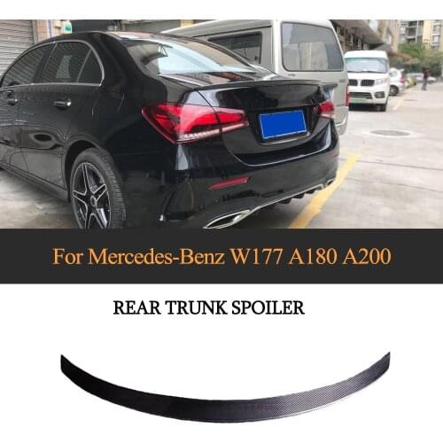 For W177 Car Rear Trunk Lip Spoiler Wing for Benz W177 A Class Sedan 2019 2020 Carbon Fiber Rear Wing Boot Lid