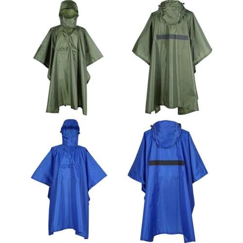 3 In 1 Hooded Raincoat Adults Waterproof Rain Poncho Unisex Reusable Raincoat Jacket Windproof Motorcycle Bike Rain Coat