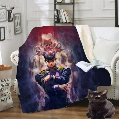 Anime JoJo Bizarre Adventure Two-layer Blanket Print Adult Throw Blanket for Beds Home Life Picnic Travel Fashion Thick Quilt