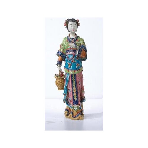 Hongyun Dangtou classic lady Shiwan doll ceramic gift model room Chinese decoration teahouse club girl Beauty figure Sculpture s