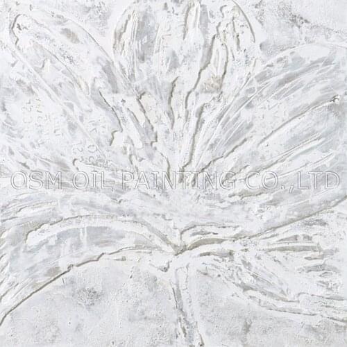 Artist Hand Painted High Quality Abstract Oil Painting on Canvas White Flower Oil Painting Art For Living Room Decoration
