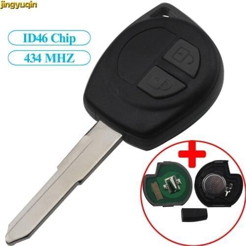 Jingyuqin Remote Car Key 434MHz ID46 Chip For SUZUKI SWIFT SX4 ALTO VITARA IGNIS JIMNY Splash Entry Fob 2 Buttons
