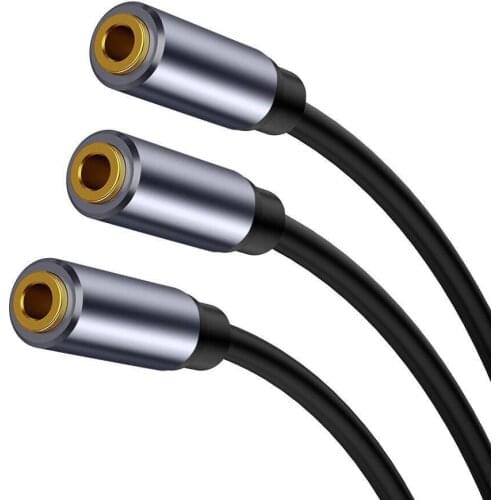 Audio Extension Cable 3.5mm AUX Female to 2 Female Jack Earphone Extender Cable Adapter for Smart Phone 0.3m