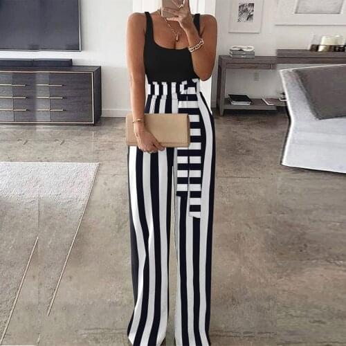Sexy Off Shoulder Romper Bodysuit Ladies Summer Casual High Waist Overalls Playsuit Women Elegant Patchwork Wide Leg Jumpsuit