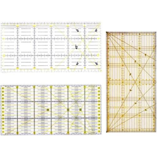 1 Piece 30cm*15cm Patchwork Ruler Cutting Ruler Thickness 3mm Patchwork Tool Double Color Large Rectangle Ruler DIY Tool