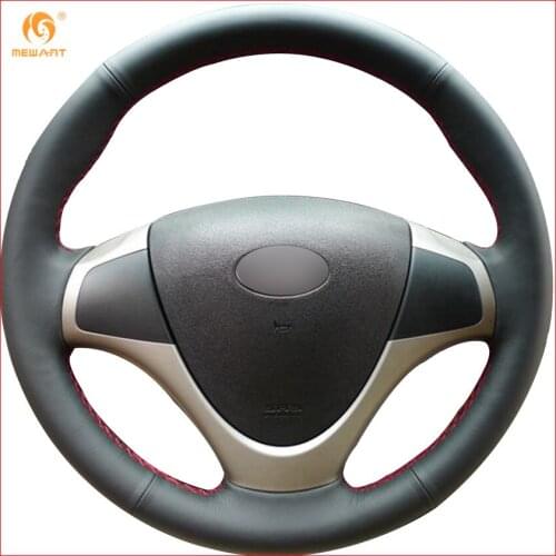 MEWANT Black Genuine Leather Car Steering Wheel Cover for Hyundai i30 2009 2010 2011 Interior Accessories Parts