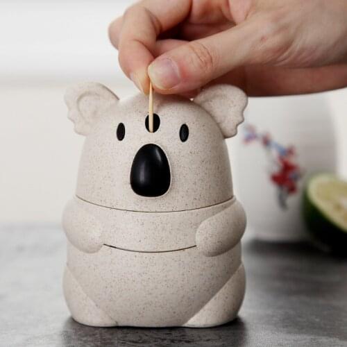 Cute cartoon koala hand presses toothpick box Plastic animal toothpick holder