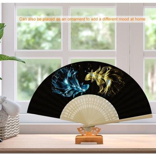 Digital Handmade Oil Painting Folding Fan DIY Oil Painting By Numbers Folding Fan Hand Painted Fancy Carp DIY Fan Kit
