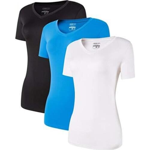 Jeansian 3 Pack Womens Slim Quick Dry Fit Breathable Short Sleeve T-Shirt Tee Shirt Tshirts Running Fitness Workout SWT240 Pack