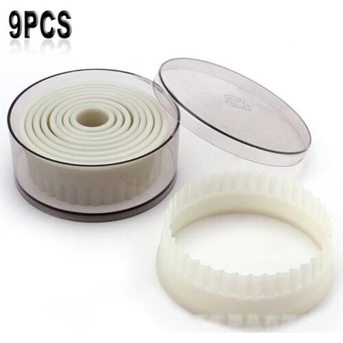 9pcs Square Round Nylon Cookie Cutter Set Kitchen Sandwich Pastry Biscuit Cutters Circle Fondant Cake Cut Baking Accessories