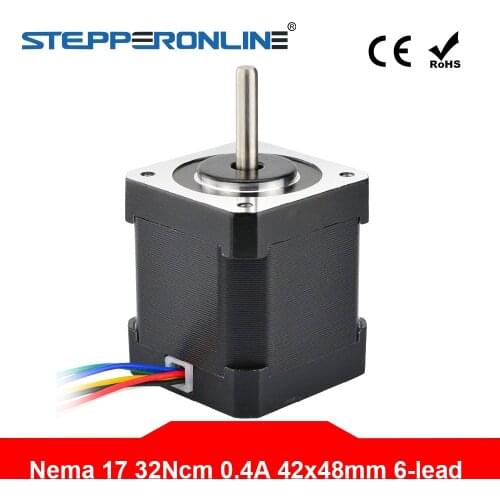 Nema 17 Stepper Motor Unipolar 32Ncm(45.3oz.in) 6-lead 42x48mm 1.8deg 12v 0.4A for DIY CNC 3D Printer Motor