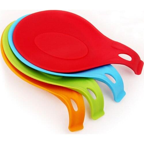 Newest Multipurpose Silicone Spoon Rest Pad Food Grade Silica Gel Spoon Put Mat Device