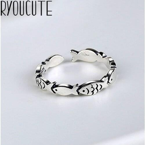 Charming Boho Fish Rings For Women Vintage Finger Ring 2021 Knuckle Female Fashion Jewelry Wedding Gifts
