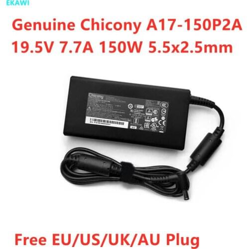 Genuine Chicony 150W 19.5V 7.7A A17-150P2A AC Power Adapter Charger For A14-150P1A ADP-150VB B MSI GS60 GS70 CLEVO P651RA Laptop