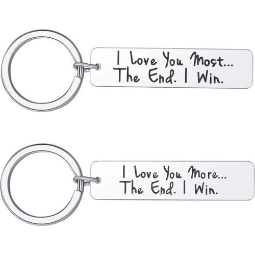 Custom Engraved Keychain Stainless Steel Key Chains DIY Gift for Women Men Family Friends Couples Keyring Jewelry