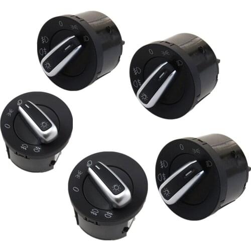TUKE Car Chrome Headlight Switch Fog Lamp Knob For VW Touran Tiguan Caddy Jetta Golf MK6 Passat B6 CC 5ND 941 431 A 5ND941431A