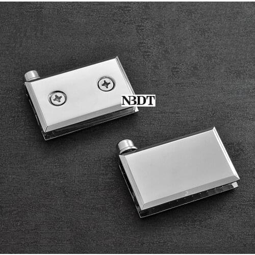 2Pcs/Lot Zinc Alloy Shiny Glass Cut Pivot Hinge Wine Cabinet Cupboard Showcase Glass Hinge