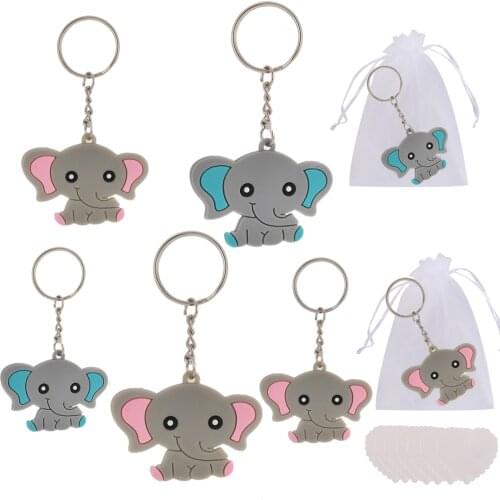 10/50pcs Babies Welcome Party To Give Back Gifts/Various Colors of Baby Elephant Keychain Baby Shower Souvenirs Birthday