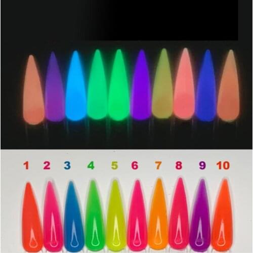12PCS DIY GLOW IN THE DARK ACRYLIC POWDER!!!!! (GLOW PIGMENT)Glow Collection Acrylic Nail Powders ~ Forever Young Collection,HGy