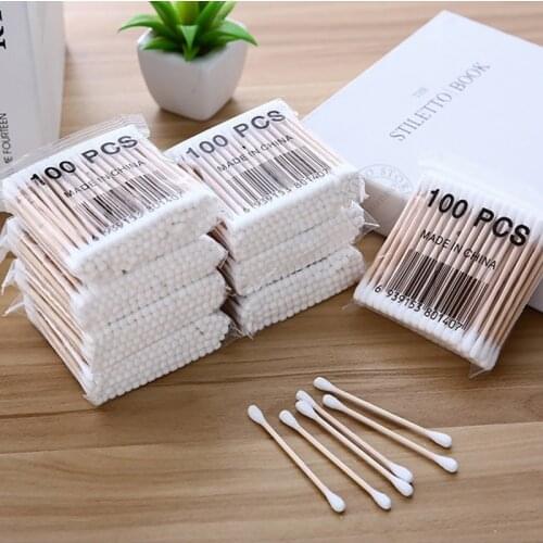 Disposable Cotton Swabs For Beauty Makeup First Aid Kit Wood Sticks Nose Ears Cleaning Cosmetics Health Care