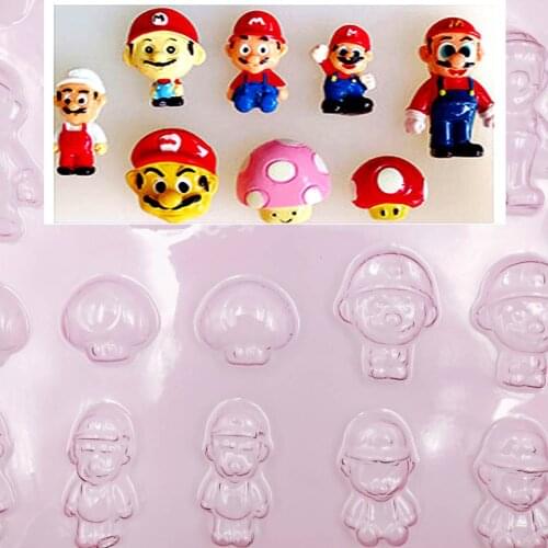 1pcs Cartoon Boy step on mushrooms DIY chocolate mold fondant cake decoration mold food grade plastic