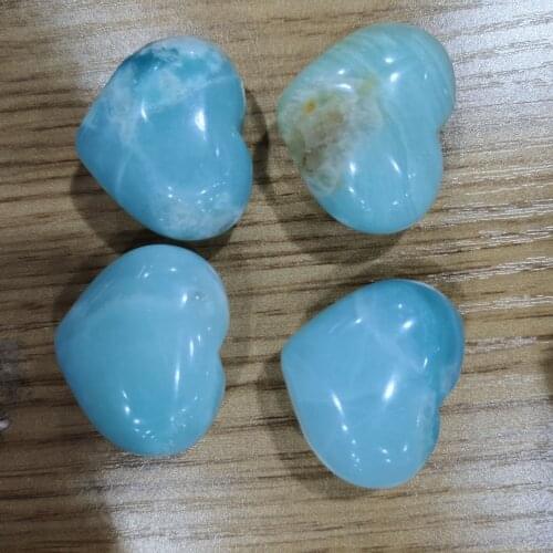 1pcs 3.2*2.7*1.65cm Natural Heart Shape Crystal The Heart Of The Ocean Reiki Healing Stone Mineral