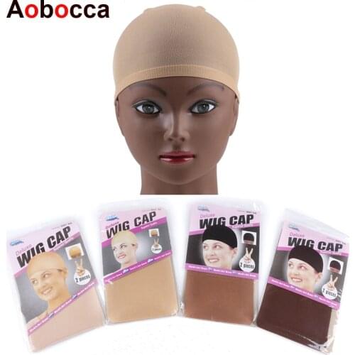 Aobocca 10PCS Stocking Wig Cap Fashion Stretchable Mesh Wig Cap Mesh Weaving Black Brown Wig Hair Net Making Caps Hairnets