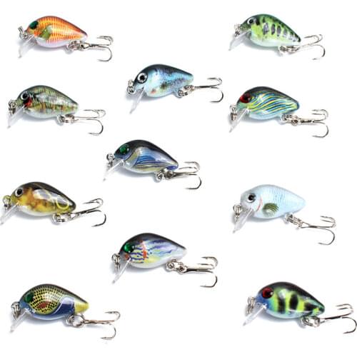10 piece/batch 3mm 1.7g swimming bait artificial hard crank bait top water swing machine mini fishing rod bait fishing tackle