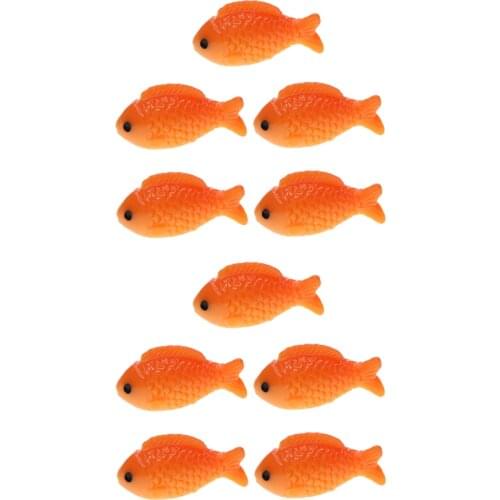 10 Pieces Red Fish Beach Fairy Garden Miniature Ornaments Kit for DIY Fairy Garden Dollhouse Ocean Fish Tank Decoration, S