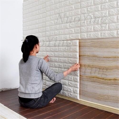 3D Brick Wall Stickers Self-Adhesive Foam Wallpaper Panels Living Room Bedroom Decor Home Waterproof Covering TV Background Kids