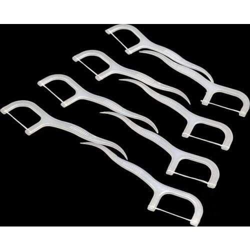 Free Shipping 50pcs Dental Floss Flosser Picks Teeth Toothpicks Stick Tooth Clean Oral Care 7.5cm