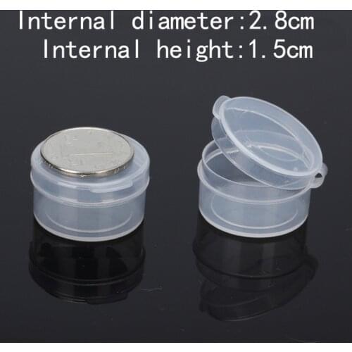 Free Shipping Transparent Plastic Small round Boxes Packaging Storage Box lidded Jewelry & Small parts boxes 100pcs/lots
