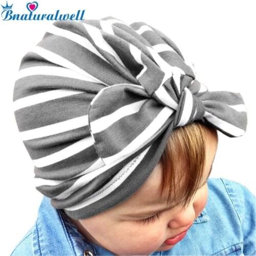 Bnaturalwell Baby Girls turban hat Turban bow hat Newborn Gift Infant Head wrap Hospital bow hat, turbans for tots H134S