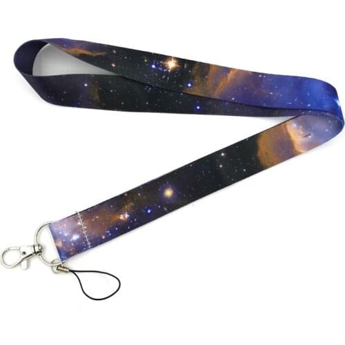 Starry Night Sky Neck Straps Keychain Lanyard For Keys USB ID Badge Holder Keyring DIY Hang Rope Mobile Phone Accessories