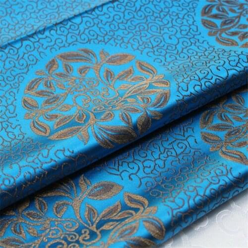 CF915 The High-quality Blue Chinese Style Brocade Jacquard Fabric Mens Jackets/Home Textile/Decoration Clothes DIY Materials