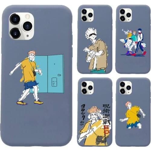 Jujutsu Kaisen Phone Case Blue Candy Color for iPhone 11 12 mini pro XS MAX 8 7 6 6S Plus X SE 2020 XR