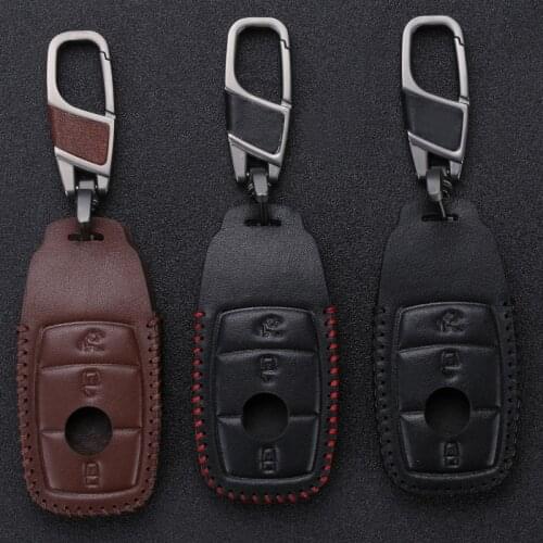 KUKAKEY Car Key Cases For Mercedes Benz New E Class E200 E260 E300 E320 W213 Remote Keyless 3button Key Cover Bag Fob Shell
