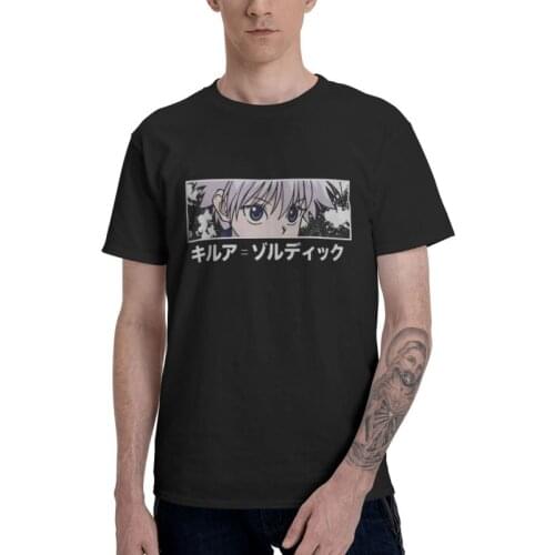 HXH Killua Zoldyck Anime T Shirts Men Short Sleeve 100% Cotton T-shirt Hunter x Hunter Harajuku Manga Tee Fashion Tshirt Gift
