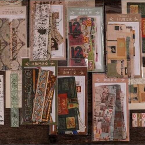 30Pcs/bag Old Time Scenery Antique Ticket Artistic Stickers Scrapbooking Decorative Bullet Journal Deco Stationery Children