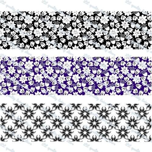 Colorful flowers pattern printed grosgrain ribbon 50 yards gift wrapping diy bows christmas wedding derections ribbons