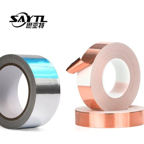 SAYTL Copper Foil Tape Shield Eliminate EMI Anti-static Repair Tape High TemperatureTin Adhesive Tape Single-sided Adhesive