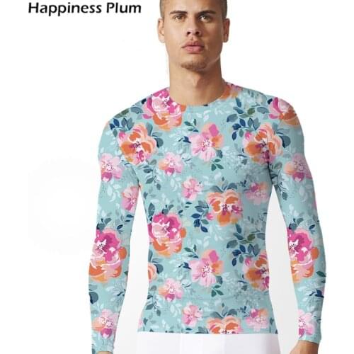 KYKU Flower Shirts Long Sleeve T shirt Men Pink 3d T-Shirt Printed Tshirt Hip Hop Casual Mens Clothing Summer Top 2019 New