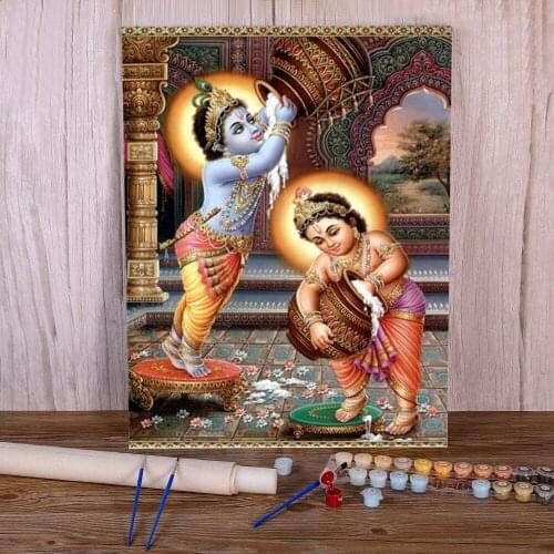 Buddha India Ganesha DIY Paint By Numbers Complete Kit Acrylic Paints 40*50 Painting On Canvas Home Decoration Adults Art